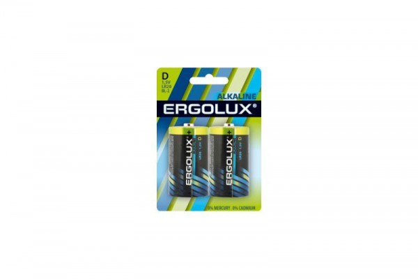  Элемент питания алкалиновый LR20 BL-2 LR20 BL-2 1.5В Alkaline (блист.2шт) Ergolux 11752 