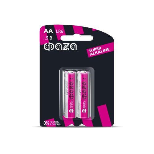  Элемент питания алкалиновый LR6 Super Alkaline BL-2 (уп.2шт) ФАZА 2858443 