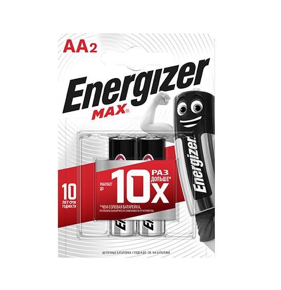  Элемент питания алкалиновый MAX LR6/316 BL2 (2/24/9360) (блист.2шт) Energizer 28642 