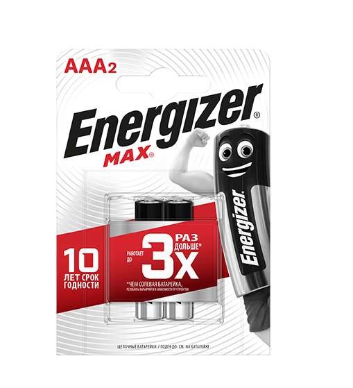  Элемент питания алкалиновый MAX LR03/286 BL2 (2/24/10800) (блист.2шт) Energizer 28644 
