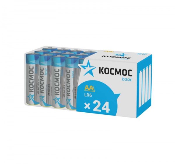  Элемент питания алкалиновый LR6 пласт. бокс (уп.24шт) Космос KOCLR6_24BOX 