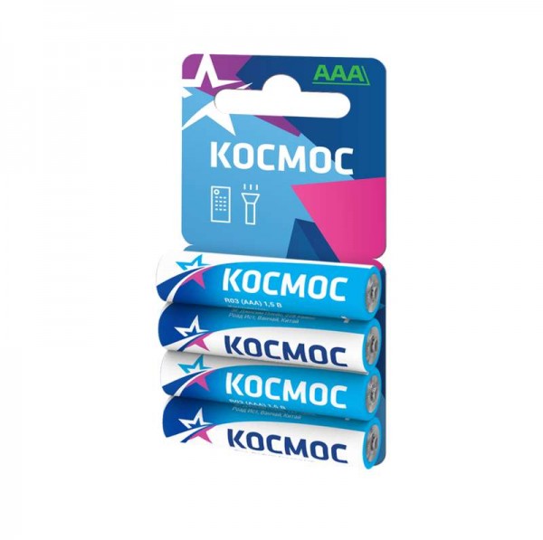  Элемент питания солевой R03 4хBL (блист.4шт) Космос KOCR034BL 