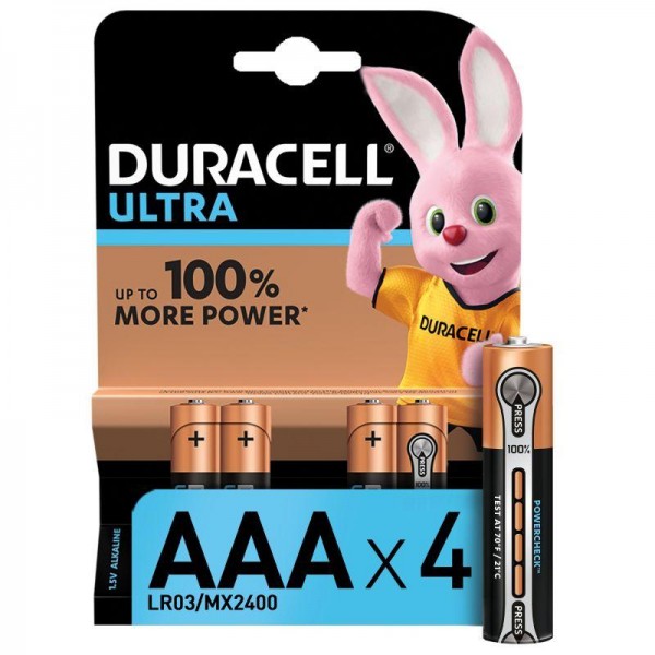  Элемент питания алкалиновый LR03-4BL Ultra (блист.4шт) Duracell Б0038762 