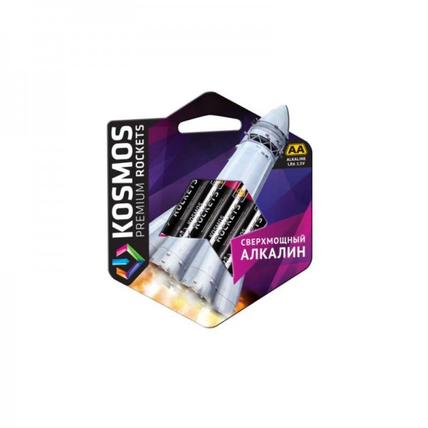  Элемент питания алкалиновый LR6 KOSMOS premium ROCKETS (блист. 4шт) Космос KOSLR6ROCKETS4BL 