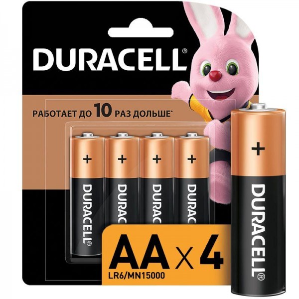  Элемент питания алкалиновый LR MN 1500/LR6 Basic BP-4 (блист.4шт) Duracell Б0014045/Б0026815 
