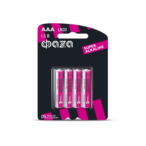  Элемент питания алкалиновый LR03 Super Alkaline BL-4 (уп.4шт) ФАZА 5000254 