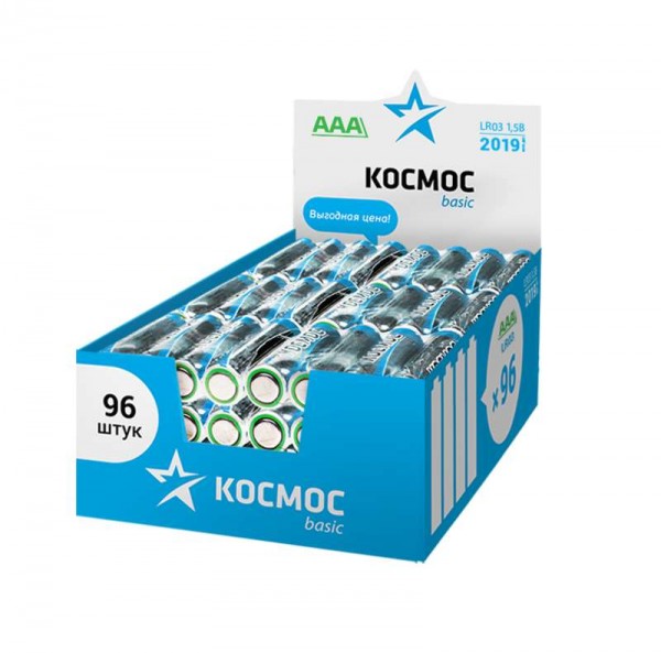  Элемент питания алкалиновый LR03 (уп.96шт) Космос KOCLR03_96BOX 
