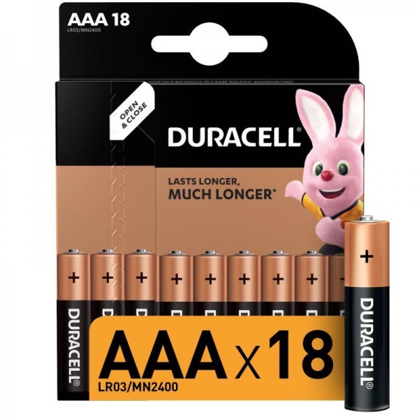  Элемент питания алкалиновый LR03-18BL BASIC (блист.18шт) Duracell Б0014449 
