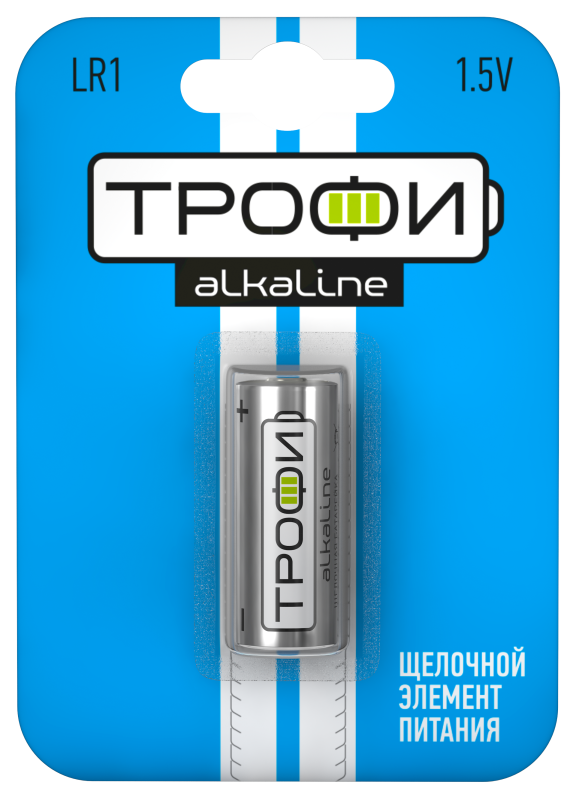  Элемент питания алкалиновый LR1-1BL (блист. 1шт) Трофи Б0029643 