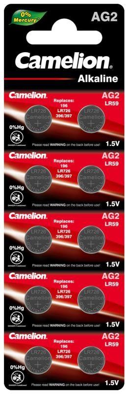  Элемент питания алкалиновый "таблетка" G 2 Mercury Free AG2-BP0%Hg 396A/LR726/196 BL-10 (блист.10шт) Camelion 12810 