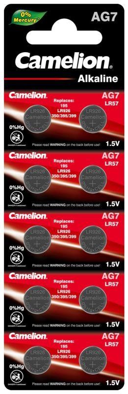  Элемент питания алкалиновый "таблетка" G 7 Mercury Free AG7-BP0%Hg 395A/LR927/195 BL-10 (блист.10шт) Camelion 12815 