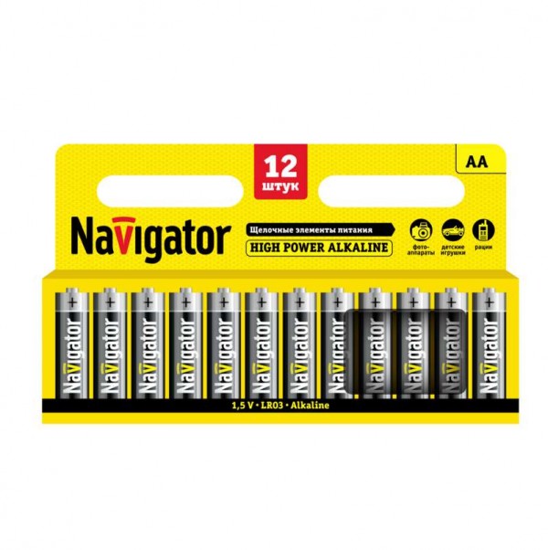 Элемент питания алкалиновый 94 782 NBT-NE-LR6-BP12 (блист.12шт) Navigator 94782 