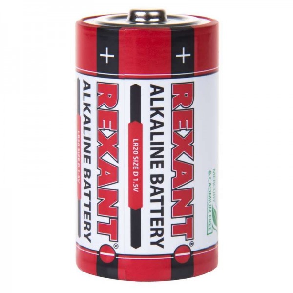  Элемент питания алкалиновый D/LR20 1.5В 15200мА.ч (блист.2шт) Rexant 30-1020 