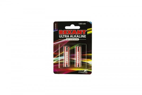  Элемент питания алкалиновый ультра AAA/LR03 1.5В 1300мА.ч (уп.2шт) Rexant 30-1010 