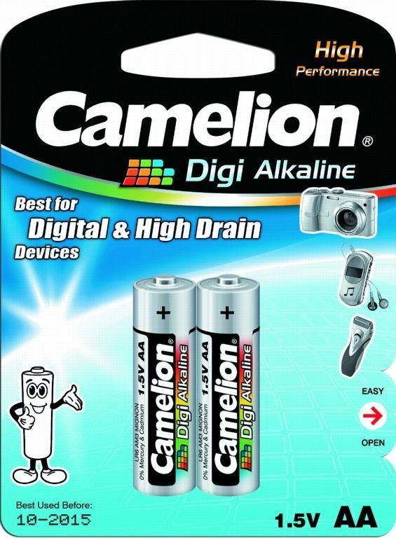  Элемент питания алкалиновый LR LR6 DIGI BL-2 (блист.2шт) Camelion 9249 