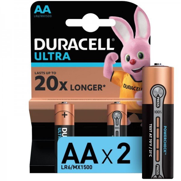  Элемент питания алкалиновый LR6-2BL Ultra (блист.2шт) Duracell Б0038759 