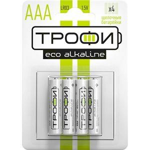  Элемент питания алкалиновый LR03-4BL ECO (блист.4шт) Трофи Б0017044 