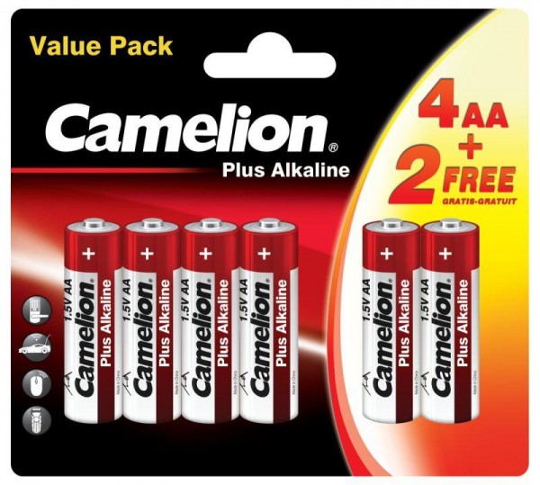  Элемент питания LR6 Plus Alkaline 4+2 (4+2LR6-BP) 1.5В (блист.6шт) Camelion 14113 