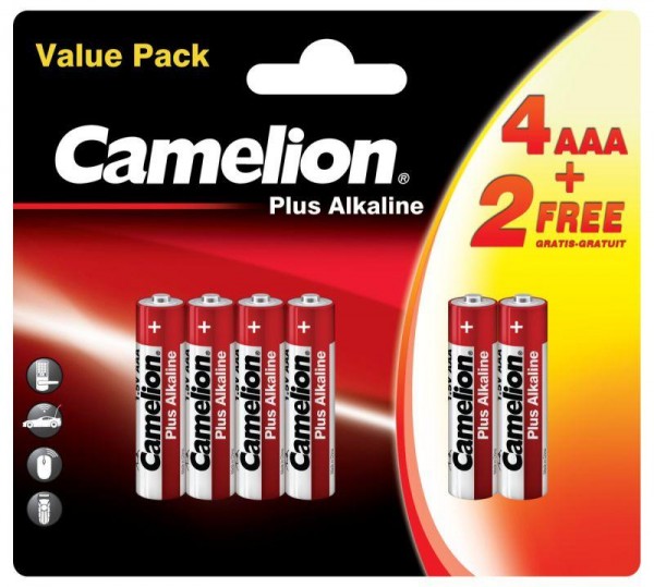  Элемент питания LR03 Plus Alkaline 4+2 (4+2LR03-BP) 1.5В (блист.6шт) Camelion 14112 