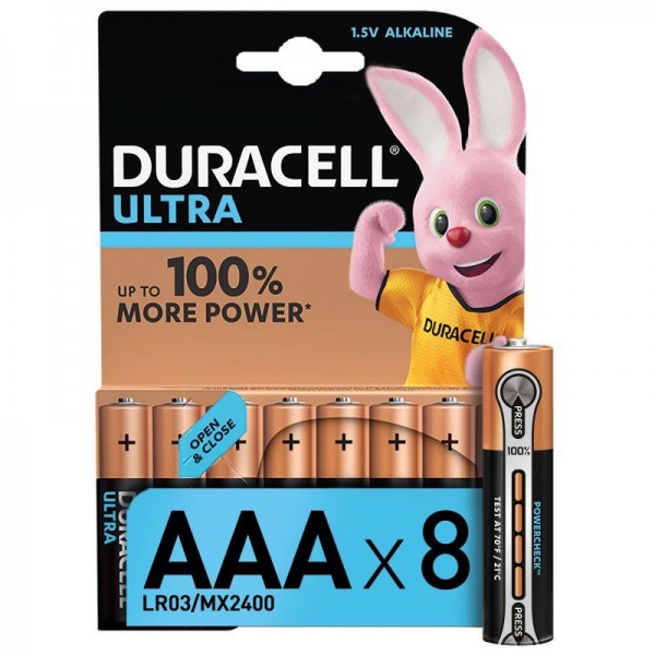  Элемент питания алкалиновый LR03-8BL Ultra (блист.8шт) Duracell Б0038765 