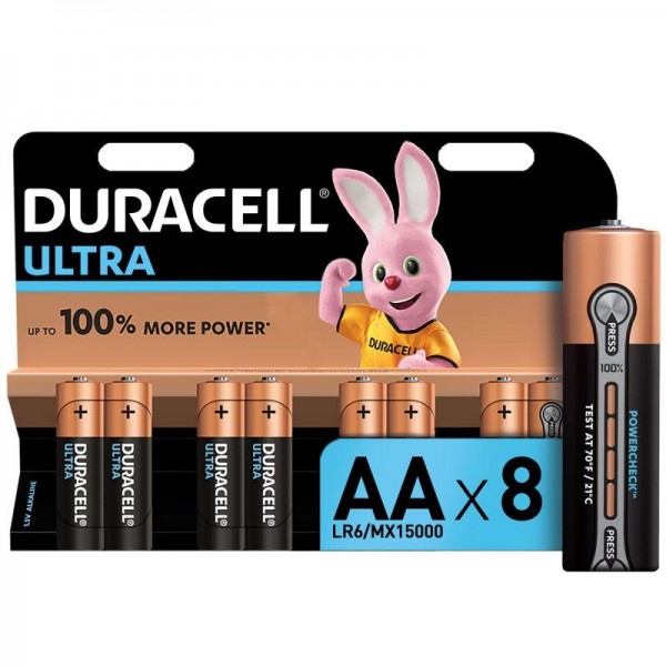  Элемент питания алкалиновый LR6-8BL Ultra (блист.8шт) Duracell Б0038763 