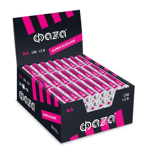  Элемент питания алкалиновый LR6 Super Alkaline box-96 (уп.96шт) ФАZА 2854643 