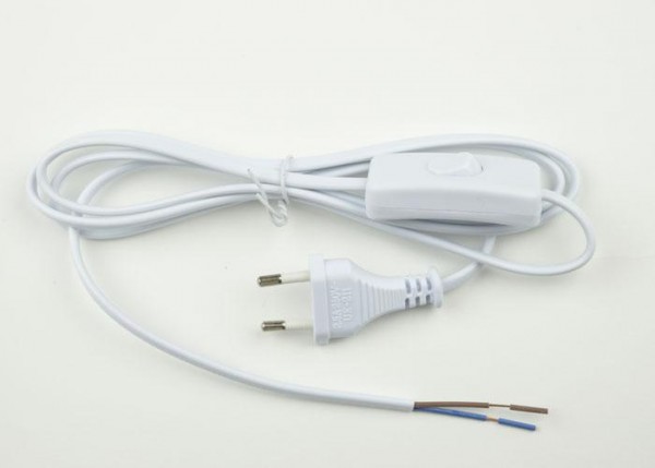  Шнур сетевой UCX-C10/02A-170 WHITE с вилкой и выкл. 2А 500Вт 1.7м бел. Uniel UL-00004428 