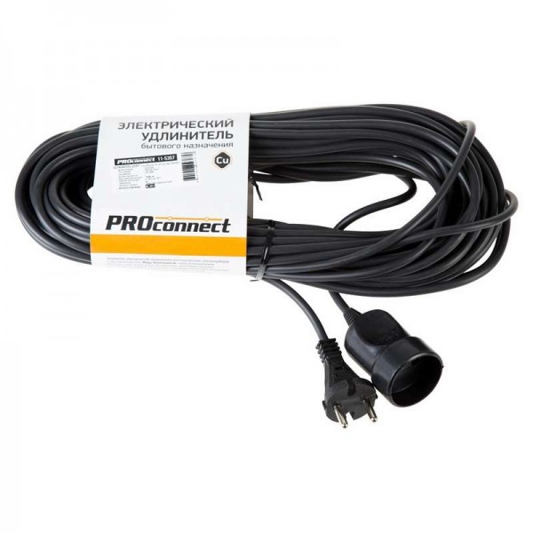  Удлинитель-шнур 1х20м STANDART ПВС 2х0.75 PROCONNECT 11-5357 