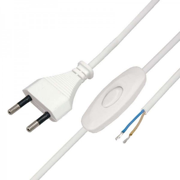  Шнур сетевой 1.8м с выкл. бел. без розетки 2.5A-220V REXANT 11-1115 