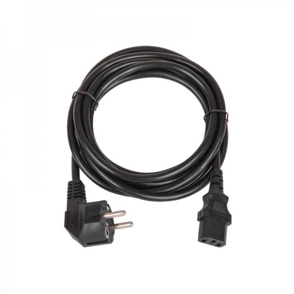 Кабель питания CEE 7/7 евровилка с заземл./разъем C13 IEC 60320 3х0.75кв.мм 250В 6А 3м черн. TLK TLK-PCC06-030 