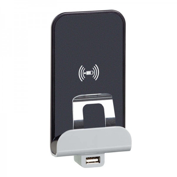  Устройство зарядное беспроводное Valena Allure Qi 1А с дополнит. разъемом USB A 5В 2.4А Leg 755114 