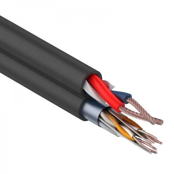  Мульти-кабель FTP 4х2х24AWG кат.5e+2х0.75 Ч OUTDOOR (УП.200м) Rexant 01-4044 