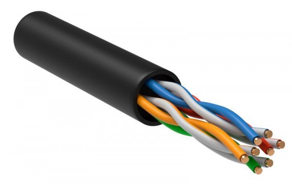  Кабель связи витая пара U/UTP кат.5е 4х2х24AWG solid LSZH (305м) черн. (м) ITK LC3-C5E04-129 