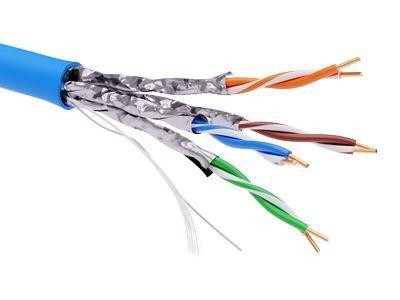  Кабель информационный экранированый U/FTP 4х2 кат.6а LSZH син. DKC RN6AUFLS5BL 