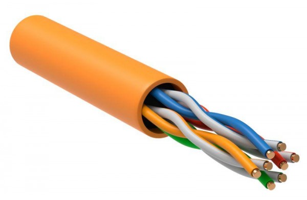  Кабель связи витая пара U/UTP кат. 5e 4х2х24AWG solid LSZH (305м) оранж. (м) ITK LC1-C5E04-127 