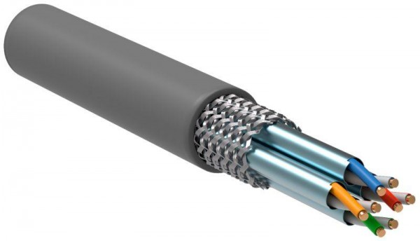  Кабель связи витая пара S/FTP 4х2х23AWG кат.6а solid ПВХ (305м) сер. (м) ITK LC1-C6A04-611 