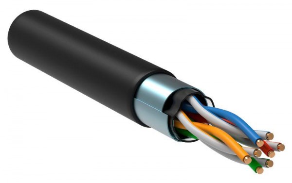  Кабель связи витая пара F/UTP кат.5е 4х2х24AWG solid LDPE (305м) черн. (м) ITK LC3-C5E04-339 