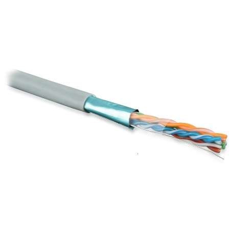 Кабель FTP4-C5E-SOLID-LSZH-OR-305 витая пара экран. FTP (F/UTP) кат.5e 4 пары (24 AWG) ож (solid) экран - фольга LSZH (Low Smoke Zero Halogen) (305 м) оранж. Hyperline 45528 