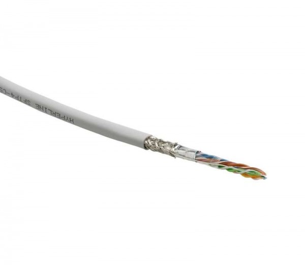  Кабель FTP 4-C5E-SOLID-GY-305 витая пара экран. FTP (F/UTP) кат.5e 4х2х0.5 (24 AWG) ож (solid) экран-фольга PVC (305м) (м) Hyperline 42052 