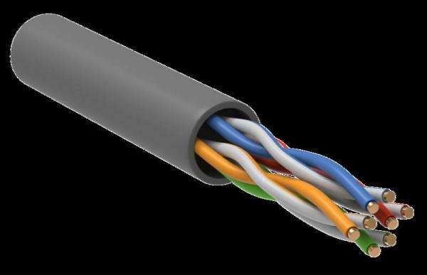  Кабель связи витая пара U/UTP кат. 5E 4 пары PVC 1м сер. (100м) GENERICA ITK BC1-C5E04-111-100-G 
