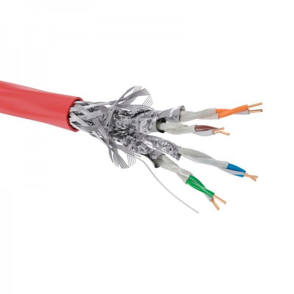 Кабель CAT 7A S/FTP нг(А)-FRHF бухта 500м красн. DKC RN7ASFA04RD 