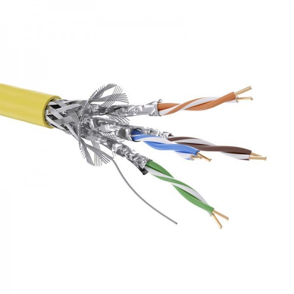  Кабель CAT 7А S/FTP нг(А)-HF бухта 500м аква DKC RN7ASFA01YL 