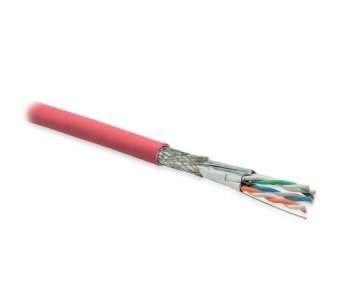  Кабель SFTP4-C7-S23-IN-LSZH-RD-500 (SFTP4-C7-S23-IN-FRLSZH-RD-500) (SSTP4-C7-SOLID-INDOOR-LSZH-500) витая пара экран-фольга на каждой паре + сетка S/FTP кат.7; 4 пары (23 AWG) ож (solid) LSZH нг(С)-HF красн. (уп.500м) Hyperline 236298 