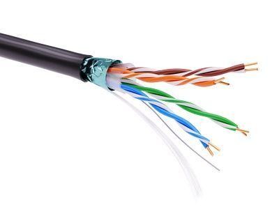  Кабель информационный экранированный F/UTP 4х2 кат.5е PE черн. DKC RN5EFUPE3BK 