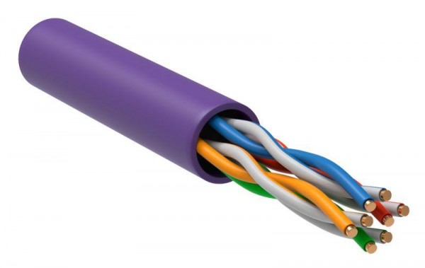  Кабель связи витая пара U/UTP кат.5е 4х2х24AWG solid LSZH 305м фиолет. ITK LC1-C5E04-126 