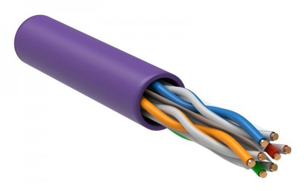  Кабель связи витая пара U/UTP кат.6 4х2х23AWG solid LSZH 305м фиолет. ITK LC1-C604-126 