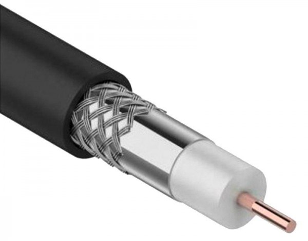  Кабель коаксиальный RG11 CCS 75Ом FPE PVC черн. (300м) GENERICA ITK CC1-R1F1-119-300-G 