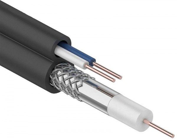  Кабель коаксиальный RG59 75Ом FPE каб. пит. 2х0.75кв.мм PVC GENERICA ITK CC3-R5F2-139-300-G 