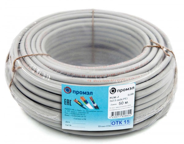  Кабель NUM-J 3х2.5 (бухта 50м) (шт) Промэл 13321430 