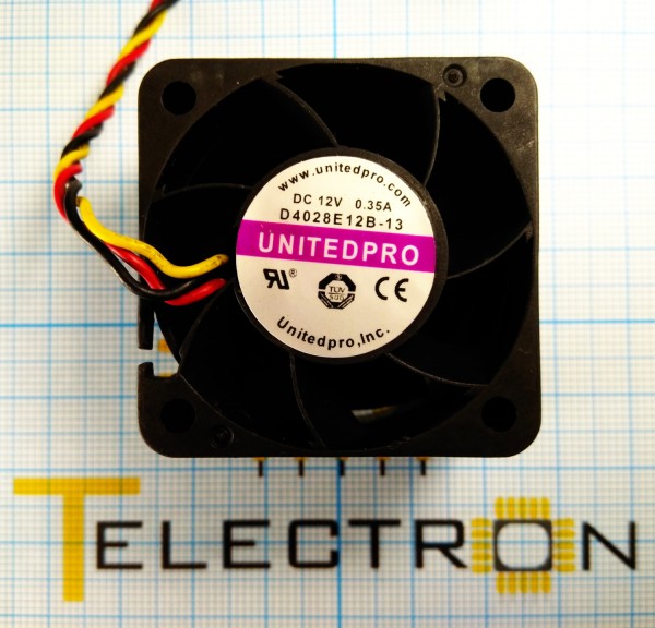  Вентилятор 40x28мм 12V 0.35A OEM, D4028E12B - 13 